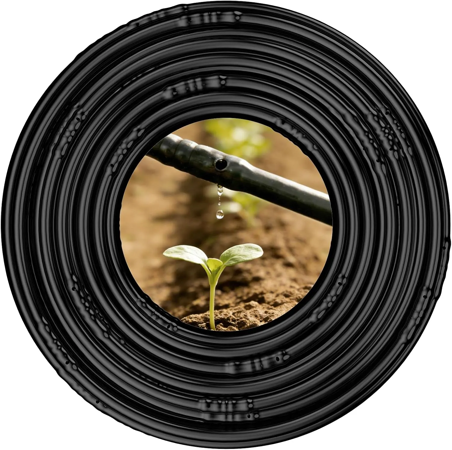 Pawfly 100 ft. 1/4" PE Drip Irrigation Tubing, Black Polyethylene Distribution Line, Quick-Connect Compatible Drip Hose for Small Garden & Potted Plants view 8