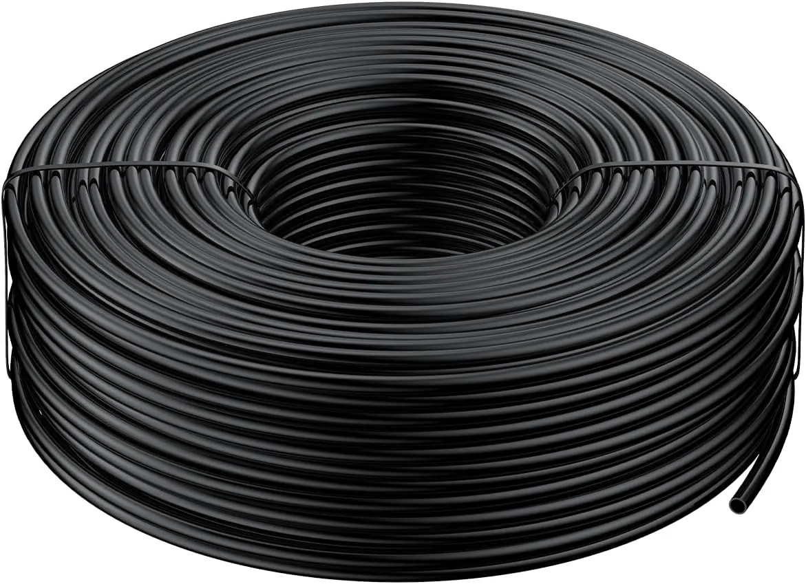 Pawfly 200 ft. 1/4 Drip Irrigation Tubing, Black Distribution Tubing for Drip Irrigation System, Polyethylene Drip Line, Drip Irrigation Hose Tube for Quick-Connect Drip Irrigation Emitters