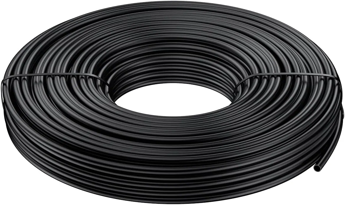 Pawfly 50 ft. 1/4 Drip Irrigation Tubing, Black Drip Irrigation Hose Roll, Polyethylene Drip Irrigation Line for Garden Watering, Blank Distribution Tubing for Drip Irrigation System